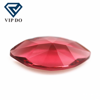 Verre de cristal rouge rubis à facettes, coupe marquise, pierres précieuses en vrac, verre artificiel en forme de marquise, verre rouge rose, pierres précieuses en cristal