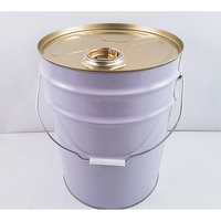 Fûts de 25 litres Seau en métal noir de 5 gallons Seau de 5 gallons en acier inoxydable avec couvercle