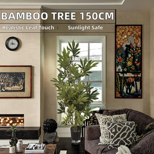 Bambú Artificial en Maceta de 160 cm, Plástico Resistente a los Rayos UV, Hojas de Tacto Natural, Planta Artificial para Interiores/Exteriores, Ideal para Vestíbulos de Hoteles - Product Image 2