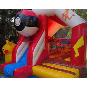 Château gonflable Poke Mon Moonwalk <span class=keywords><strong>Pikachu</strong></span> avec toboggan, combo gonflable Pokeball pour jardin, château gonflable dessin animé avec toboggan sec - Product Image 3