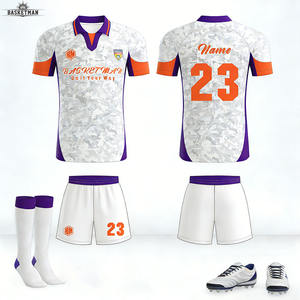Uniformes de Fútbol Personalizables de Secado Rápido para Adultos, Impresión por Transferencia de Calor, Conjunto de Camisetas de Fútbol en Blanco, Logotipo, Corte Automatizado, Servicio OEM - Product Image 1