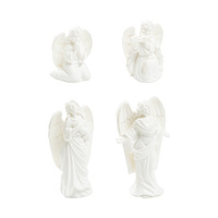 Ornamen Lanskap Miniatur DIY Terbaru, Figur Malaikat Penjaga Resin Putih untuk Dekorasi Taman, Rumah, dan Meja