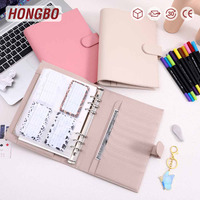 Hongbo Etsy TK Best Seller A5 Galet Or Couverture En Cuir Spirale Binder Budget Planner Cash Wallet Fly Leaf Sacs Transparents Inclus