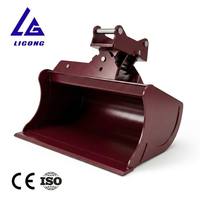 Godet inclinable hydraulique CE ISO pour mini-excavatrice de 3 à 5 tonnes, godet de terrassement inclinable de 1000 à 1500 mm
