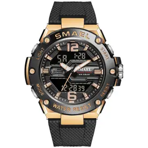 SMAEL 2020 नई मॉडल 8033 दोहरी समय relojes hombre निविड़ अंधकार जाम tangan खेल डिजिटल कलाई घड़ियों