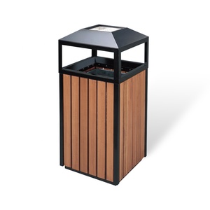 Steel <strong>Wooden</strong> Outdoor <strong>Trash</strong> Bin for School Outdoor - Product Image 1