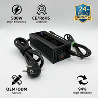 Chargeur de batterie au lithium LiFePO4 24V 15A 500W, chargeur intelligent pour autolaveuse, alimentation industrielle portable IP34
