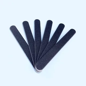Customized Printed Logo Grit 80 100 150 180 240 OEM Professional Nail File Double Sides Black Nail File