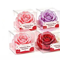 Nouvelle Poupée Fleur Anti-Stress en Caoutchouc Souple Vaseline Rose, Jouet de Décompression à Presser à la Main pour Libérer la Tension, Boîte Cadeau Fleur 7x7