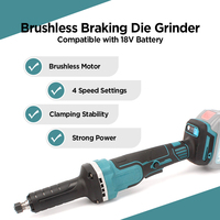 Meuleuse sans fil à freinage sans balais compatible avec batterie 18V, 4 niveaux de vitesse variable jusqu'à 26000 tr/min pour le meulage et le polissage