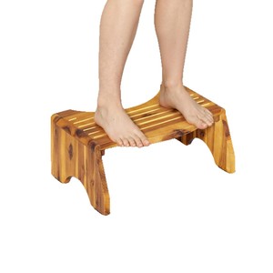 Tabouret de toilette en bois massif, taille standard, pour salle de bain et douche - Product Image 3
