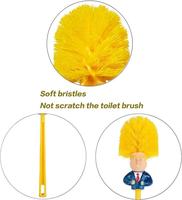 Brosse de toilette au design amusant avec rotation à 360° °   Outil de nettoyage de salle de bain innovant, base à drainage rapide et poils jaunes