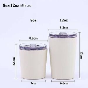 Custom logo 8oz 12oz <b>Coffee</b> Cup With Lid Double Wall Insulated Stainless Steel <b>Coffee</b> Mug Thermal Tumblers Tea Milk Cup - Product Image 2