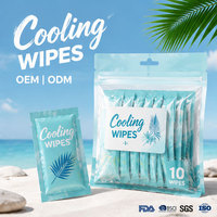 Lingettes rafraîchissantes portables jetables pour le temps chaud, les voyages et le camping, certifiées CE, emballage personnalisé