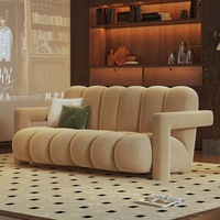 Art minimaliste canapé velours banc fauteuil cadre en bois meubles de salon chaise longue négociation canapé Table basse ensemble