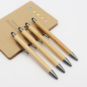 Pena Ramah Lingkungan Kayu Sentuhan Bambu dengan Stylus, Cetak Logo Kustom, Pena Promosi - Product Image 3