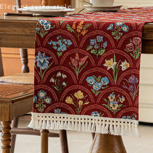 Ychon French Retro Style <strong>Table</strong> <strong>Runner</strong> Custom Tablecloth Polyester <strong>Table</strong> <strong>Runner</strong> for Wedding Parties for Home Decor - Product Image 3