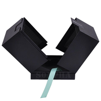 Boîtes de parfum noires à fermeture magnétique de luxe personnalisées emballage en papier carton pour bouteilles d'huile essentielle boîte de parfum