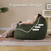 Fauteuil Poire avec Accoudoirs - Grand Pouf Confortable en Tissu Rose, Facile d'Entretien, Canapé de Sol, Chaise d'Appoint pour Salon et Chambre