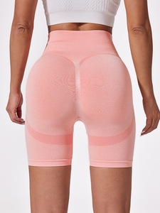 High-Waisted Gingham Breathable Four-Way Stretch Abdominal Tightening Exercise Shorts Elastic Waist Yoga Pants for Outdoor - Product Image 2