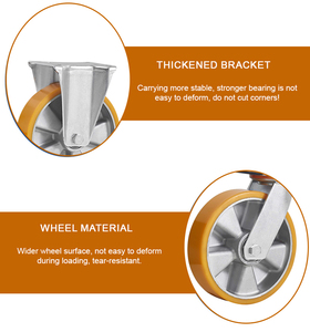 6 8 Zoll Industrie fabrik Direkt liefern PU und Aluminium Schwenk platte abschließbare europäische Hoch leistungs rolle - Product Image 5