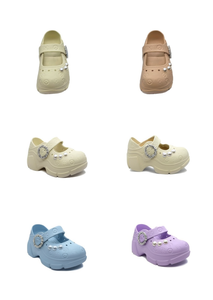 Zoccoli con perle stile Mary Jane, morbidi e leggeri, scarpe estive per donne e ragazze, taglia 17, suola in EVA, tomaia in plastica - Product Image 1