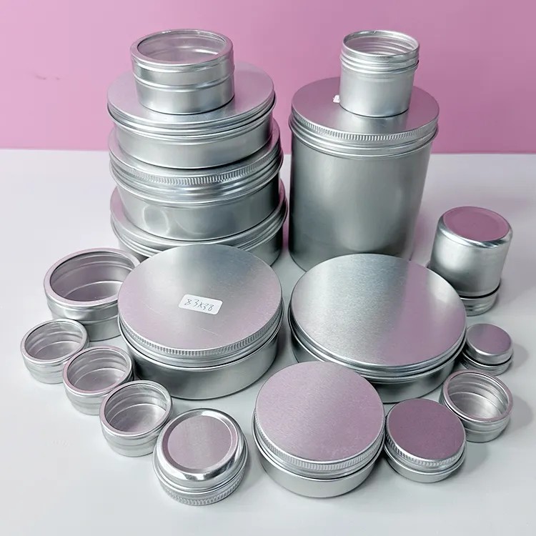 2024 25ML 2oz 60g Air Tight Silver Aluminum Screw Lid Metal Mint Candy Tea Can Tin Box Tin Jar