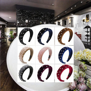 Fashional High Quality Fashion Casual <b>Pearl</b> Velvet <b>Headband</b> for Women - Product Image 3