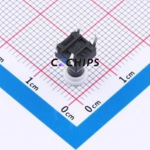 TSA06131-110B332CA-002E Tactile Switch Through hole-4P,6.1x6.1mm Switch Single Pole Single Throw Round Button 1.8N 6.1mm - Product Image 2