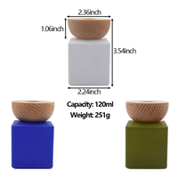 Bouteille en verre carrée pour diffuseur de parfum, 100 ml, vide, avec bouchon en bois et impression sérigraphiée, vente en gros