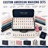 Jeu de Mahjong Américain 160 Tuiles Acryliques Logo Personnalisé Portable Luxe Moderne Table de Jeu en Papier 10 Tuiles Joker 4