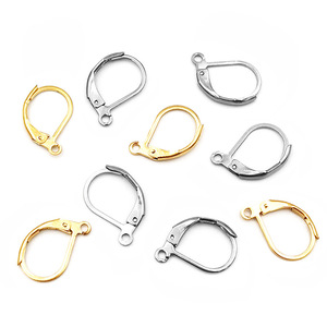 D-Shaped Ear <b>Hooks</b> Gold And Silver Plated Stainless Steel Jewelry Findings For DIY Earrings Components - Product Image 4