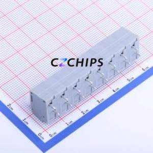 KF202-7.5-8P Spring Terminal Block Through hole Component (THT),P=7.5mm Connector 1x8P 7.5mm Gray 8P - Product Image 2