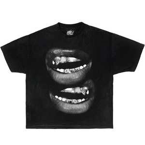 Camiseta Oversize Grin Fang Mouth Graphic Estilo Boxy Streetwear Y2K Meme - Product Image 1