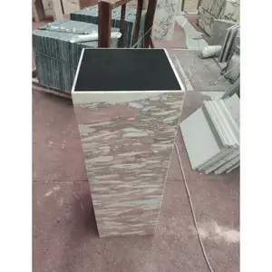 HZX Living Room Stone Furniture Natural Stone Marble Sofa Bed Side Table Galaxy Pink Ocean Storm Marble Plinth