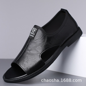 Sandalias para hombre, suela de goma negra, transpirables, planas, estilo veraniego, cómodas, antideslizantes, talla 39 48 - Product Image 3