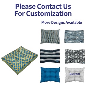 Lit pour animaux de compagnie de luxe <span class=keywords><strong>avec</strong></span> motif à carreaux personnalisé, <span class=keywords><strong>avec</strong></span> poignée, doux et confortable, pour chiens et chats, lit pour animaux de compagnie rectangulaire à soufflet pour l'été - Product Image 2