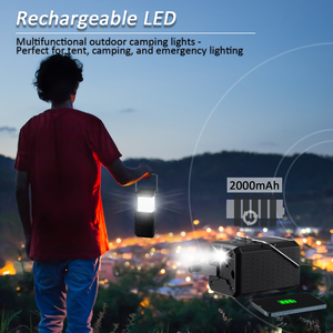 Lanterne de camping LED rechargeable Lampe de poche à énergie solaire avec 3 modes Lanterne à piles pour aventures en plein air - Product Image 5