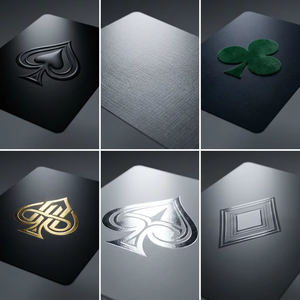 Cartes à jouer personnalisées de qualité supérieure, imperméables, avec dorure laser or, <span class=keywords><strong>rouge</strong></span> et <span class=keywords><strong>noir</strong></span>, jeu de poker en plastique de luxe pour les jeux de société et les souvenirs - Product Image 3