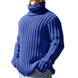 Suéter de Cuello Alto para Hombre, Color Verde Militar, Tejido de Punto, Corte Ajustado, Moda Otoño Invierno, Ropa Juvenil - Product Image 4