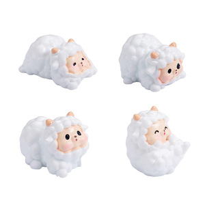 Cute Cotton Sheep <b>Doll</b> Resin Miniature Garden Decoration For Dollhouse Car Desktop Ornament - Product Image 1