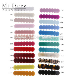 MiDairy โลโก้ที่กําหนดเอง 3000+ สีอะคริลิคอะซิเตทเปลือกหอยรูปคลื่นบาร์ผมจับคลิปด้านข้างสําหรับเด็กผู้หญิง - Product Image 2
