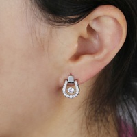 Boucles d'oreilles en cuivre en forme de U avec zircon, tendance, pour femmes, à porter au quotidien