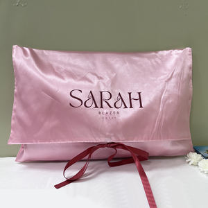 איכות גבוהה סאטן המעטפה שקית אבק עבור שיער לוגו מותאם אישית דפוס שיער הרחבה חבילה הלבשה תחתונה אריזה לבן שקית משי - Product Image 5