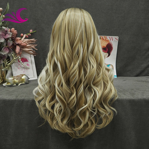 Celebrity burnette miel blond point culminant coloré pré-plumé perruque synthétique naturelle pour le quotidien - Product Image 4