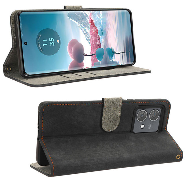 Laudtec SJK107 Purse Card Holder Tpu Wallet Rfid Flip Cover Moto Phone Case Leather for Motorola Edge 40 Pro Neo Edge+ 2023