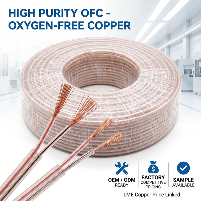 99.99% Pure OFC Speaker Cable 10/12/14/16/18/20/22/24 Gauge AWG Hi-Fi Audio Wire, Ultra-Flexible Cable for Home Theater