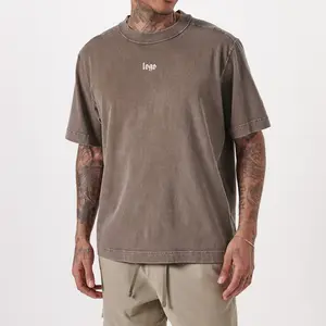 Custom Logo Men Acid Wash T-Shirt Summer Hot Sale Plain Slim Fit T Shirt Wholesale Gym Wear