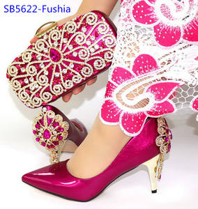 Conjunto de <span class=keywords><strong>zapatos</strong></span> y bolsos africanos de champán de último diseño, <span class=keywords><strong>zapatos</strong></span> nigerianos de moda y bolso a juego - Product Image 4