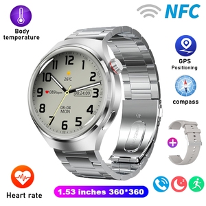 2025 New De Men Thể Thao Smartwatch Lớn Vòng HD Màn Hình Cuộc Gọi NFC Độ Cao <span class=keywords><strong>IP68</strong></span> Không Thấm Nước Hợp Kim Thông Minh Đồng Hồ GTS4Pro T4Pro - Product Image 4